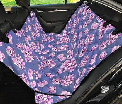 Blue Floral (2) Car Back Seat Pet Cover