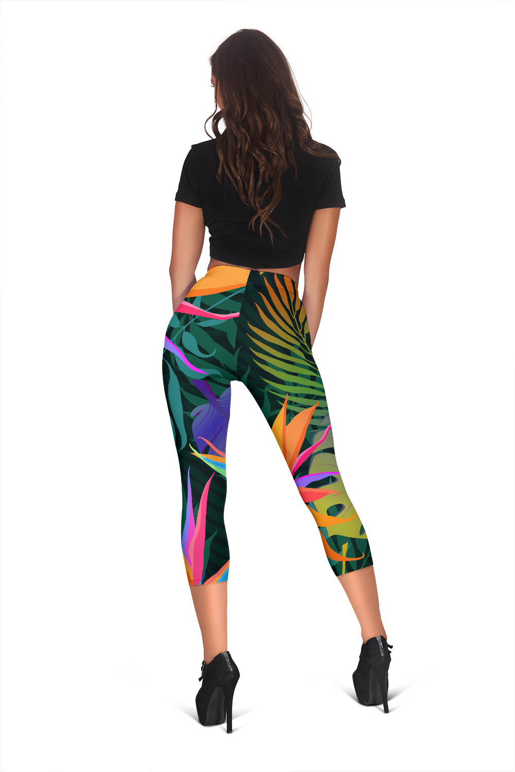 Colorful Plants Capri Leggings