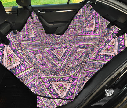 Pink Persian Triangles Pattern Car Back Seat Pet Cover