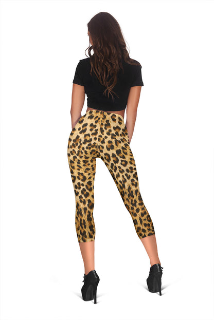 Cheetah Leopard Print Capri Leggings