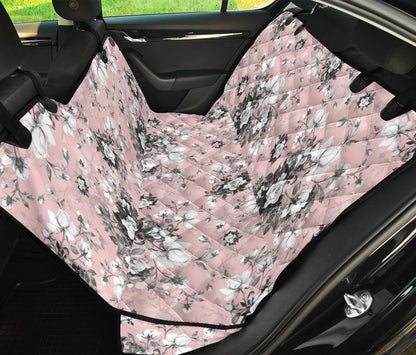Pink Floral Car Back Seat Pet Cover
