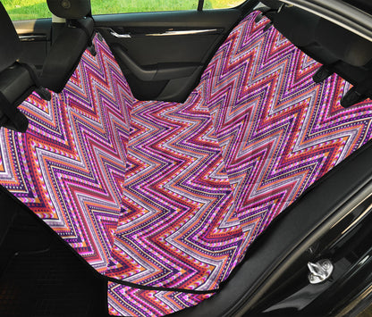 Pink Ethnic Zig Zag Car Back Seat Pet Cover