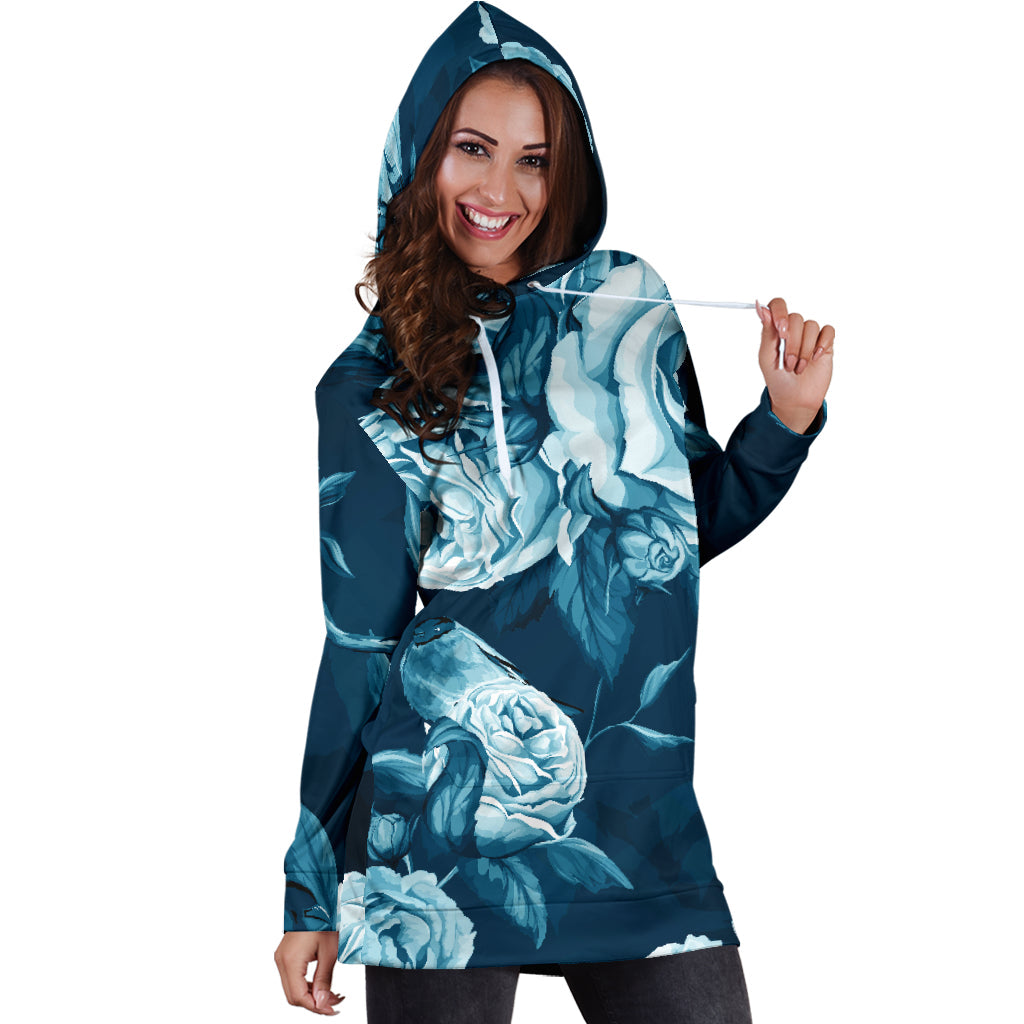 Blue Roses 4XL Hoodie Dress