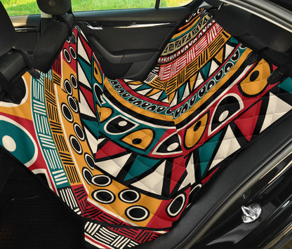 Brown Tribal Mandala Car Back Seat Pet Cover
