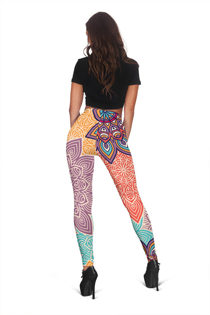 Colorful Floral Mandalas Leggings