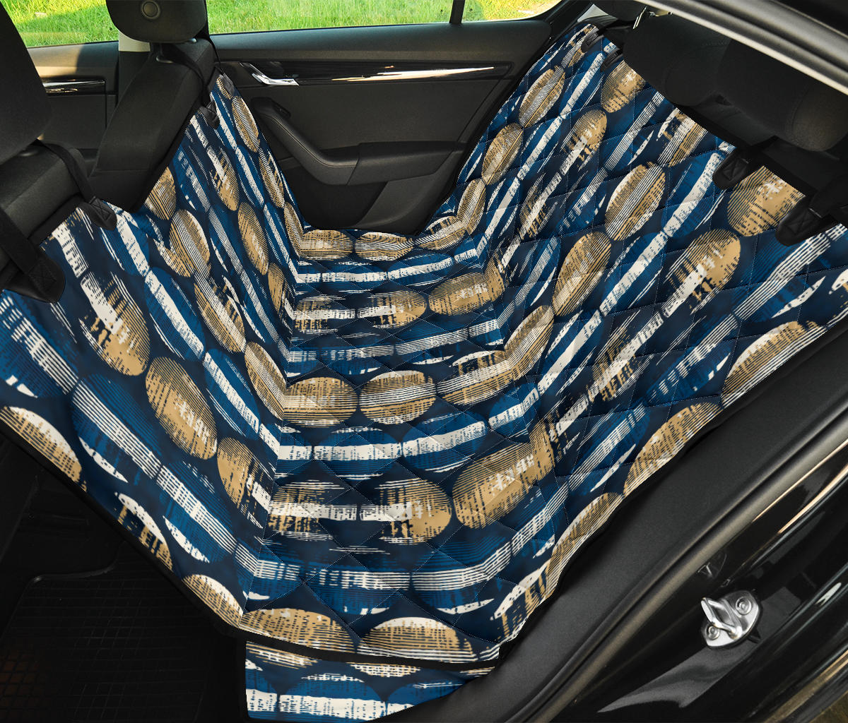 Abstract Circle Stripes Car Back Seat Pet Cover