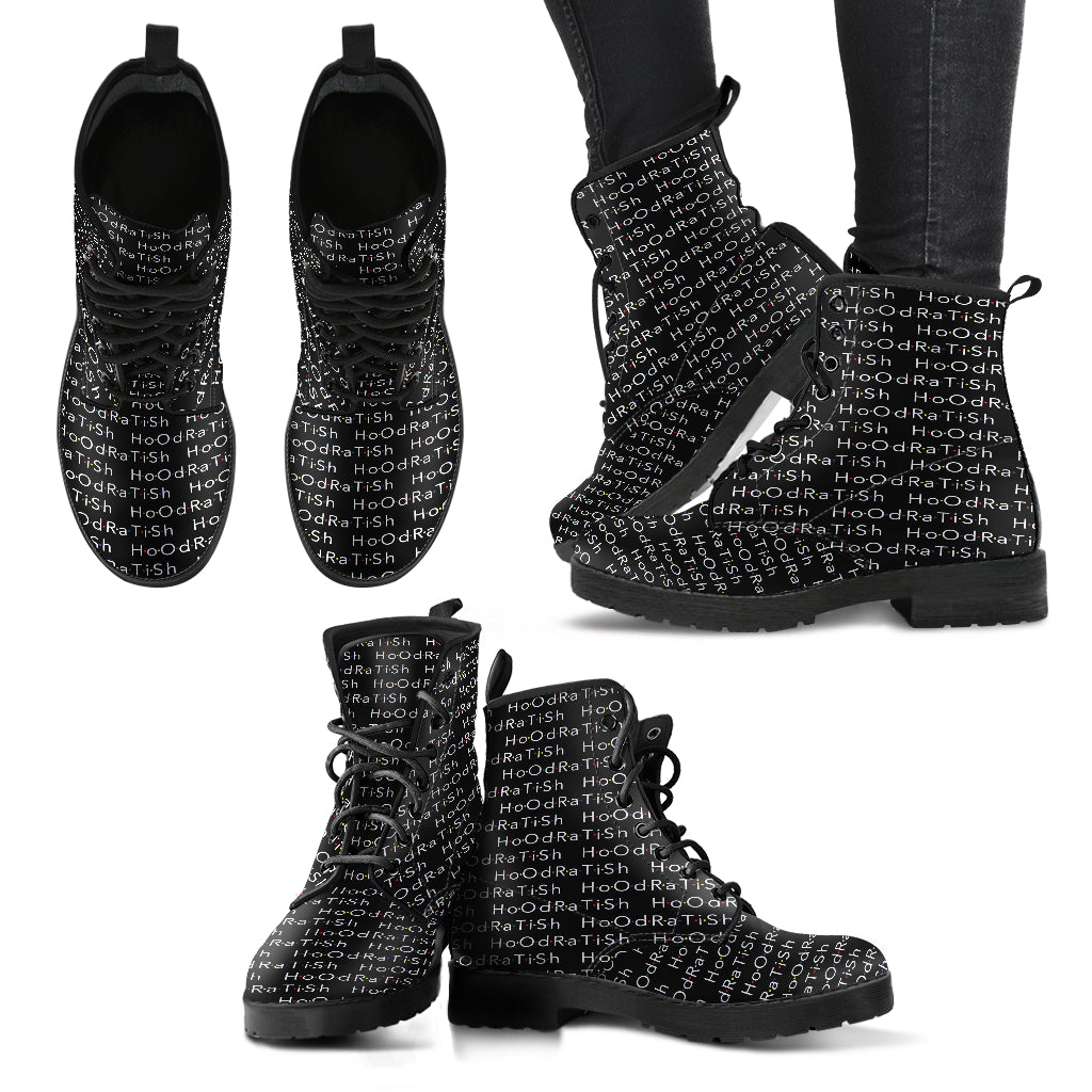 Custom Logo Shoes, Printed Custom Shoes, Women's Boots, Vegan Leather Combat Boots, Classic Boot, Lace Up Boot , Casual Boots Women