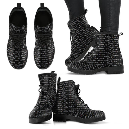 Custom Logo Shoes, Printed Custom Shoes, Women's Boots, Vegan Leather Combat Boots, Classic Boot, Lace Up Boot , Casual Boots Women