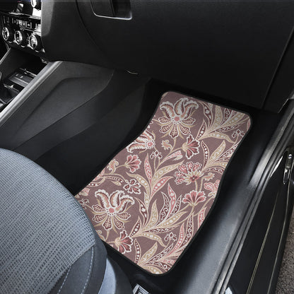 Elegant Floral Decor Car Floor Mats