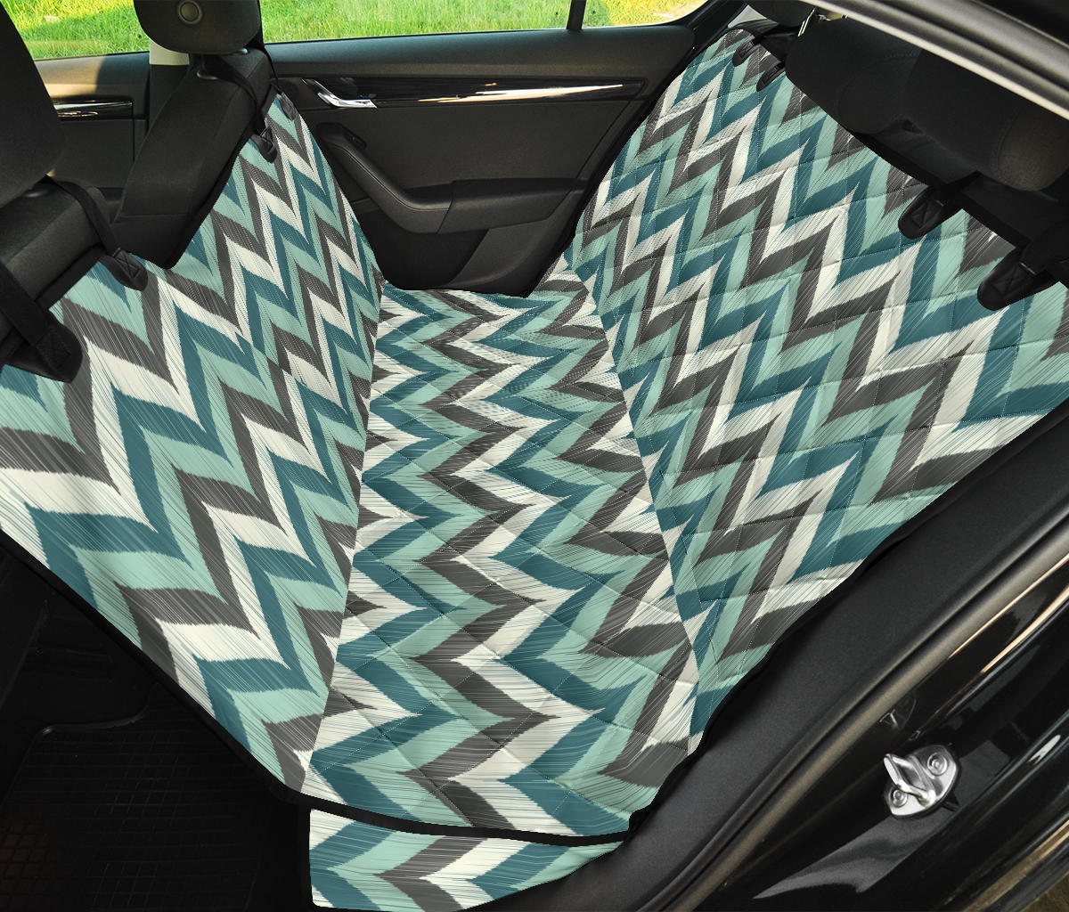 Curvy Zig Zag Car Back Seat Pet Cover