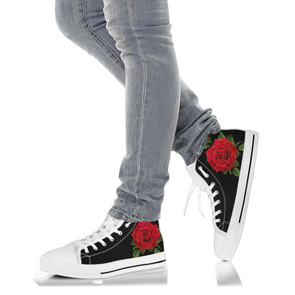 Red Rose Shoes White Sole Black High Top Shoes – product image 4