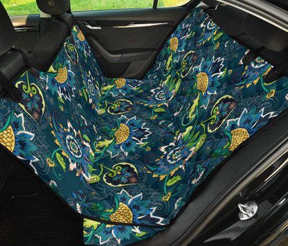 Elegant Floral Decor Car Back Seat Pet Cover