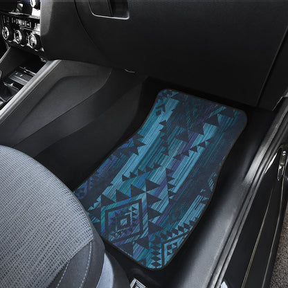 Blue Boho Aztec Streaks Car Floor Mats