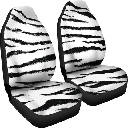 White Tiger Print Car Seat Covers