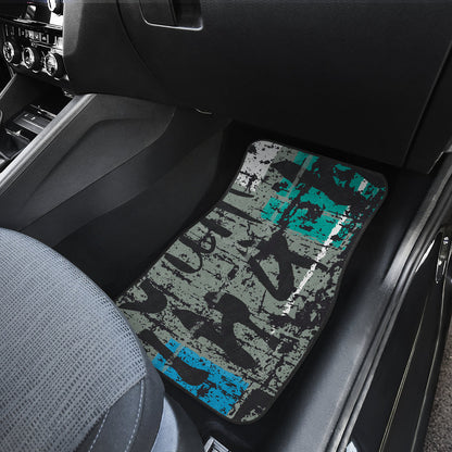 Grey Blue Abstract Car Floor Mats
