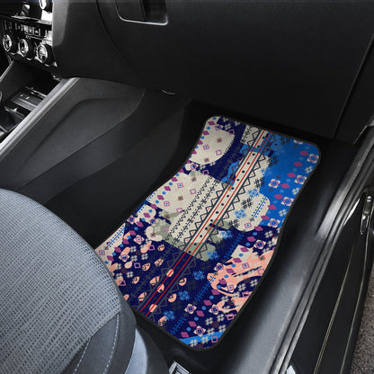 Blue Grey Abstract Car Floor Mats
