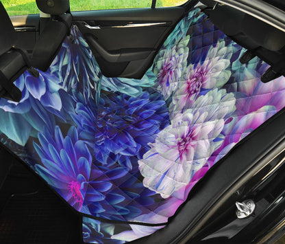Blue Pink Floral Car Back Seat Pet Cover