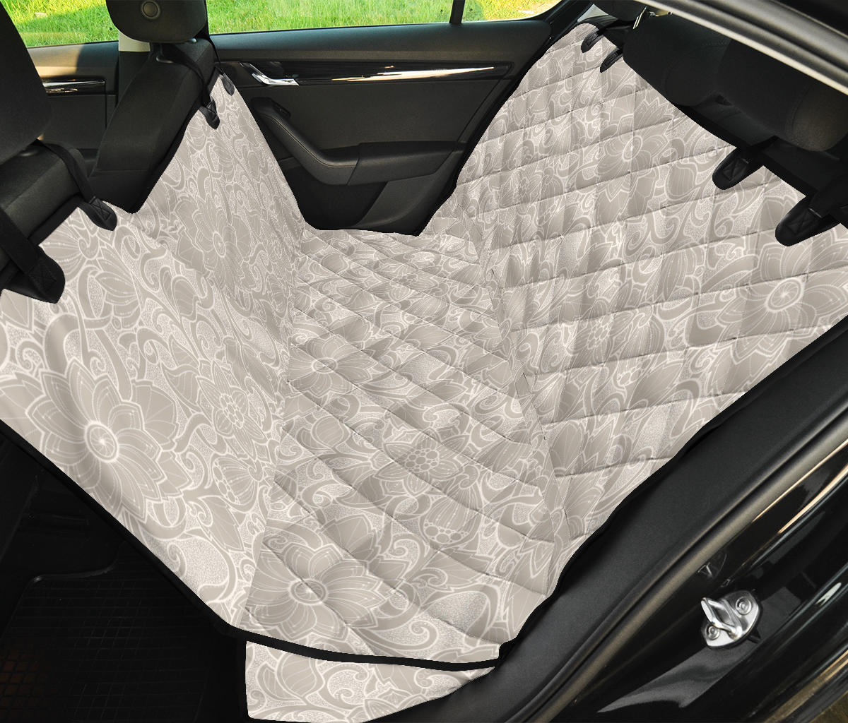 Elegant Floral Decor Car Back Seat Pet Cover