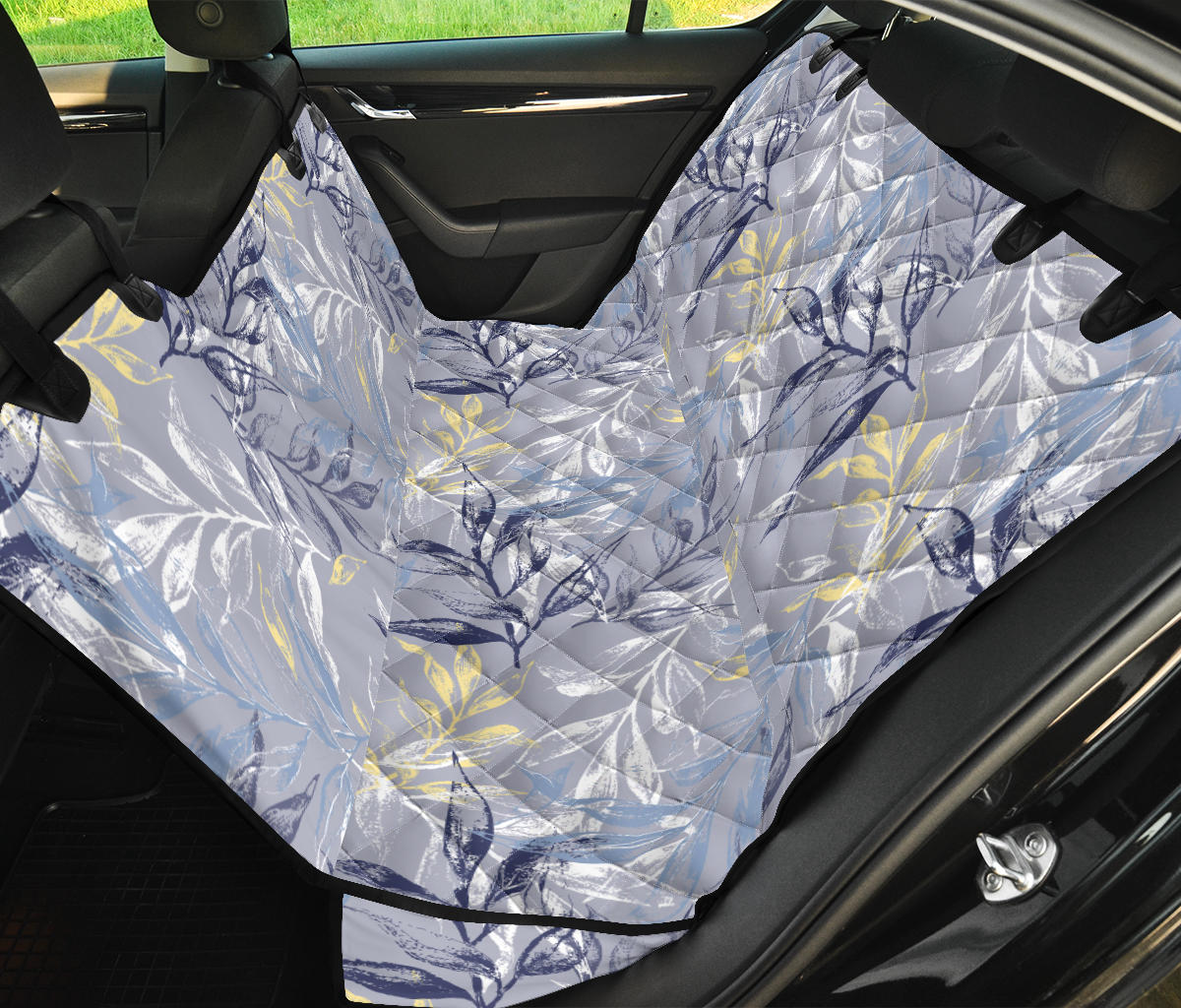 Abstract Floral 1 Car Back Seat Pet Cover