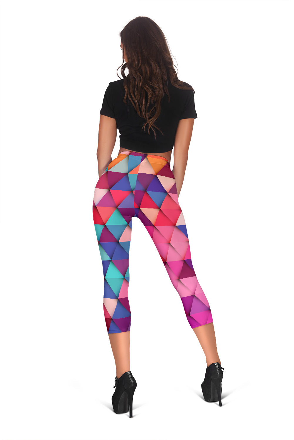 Colorful Triangles Capri Leggings