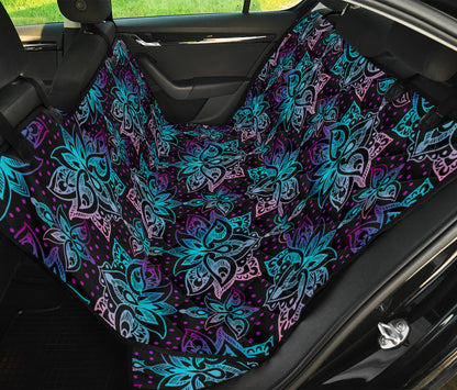 Black Pink Purple Lotus Pet Back Seat Cover
