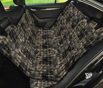 Vintage Floral-Plaid Car Back Seat Pet Cover