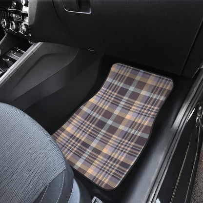 Beige Plaid Car Floor Mats