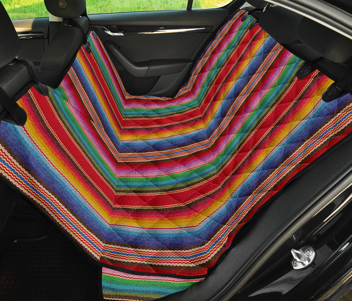 Rainbow Strpes Car Back Seat Pet Cover