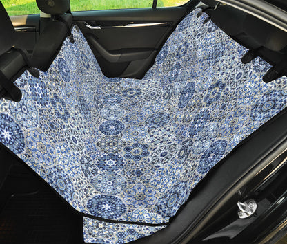Blue Mandalas Honeycomb Car Back Seat Pet Cover