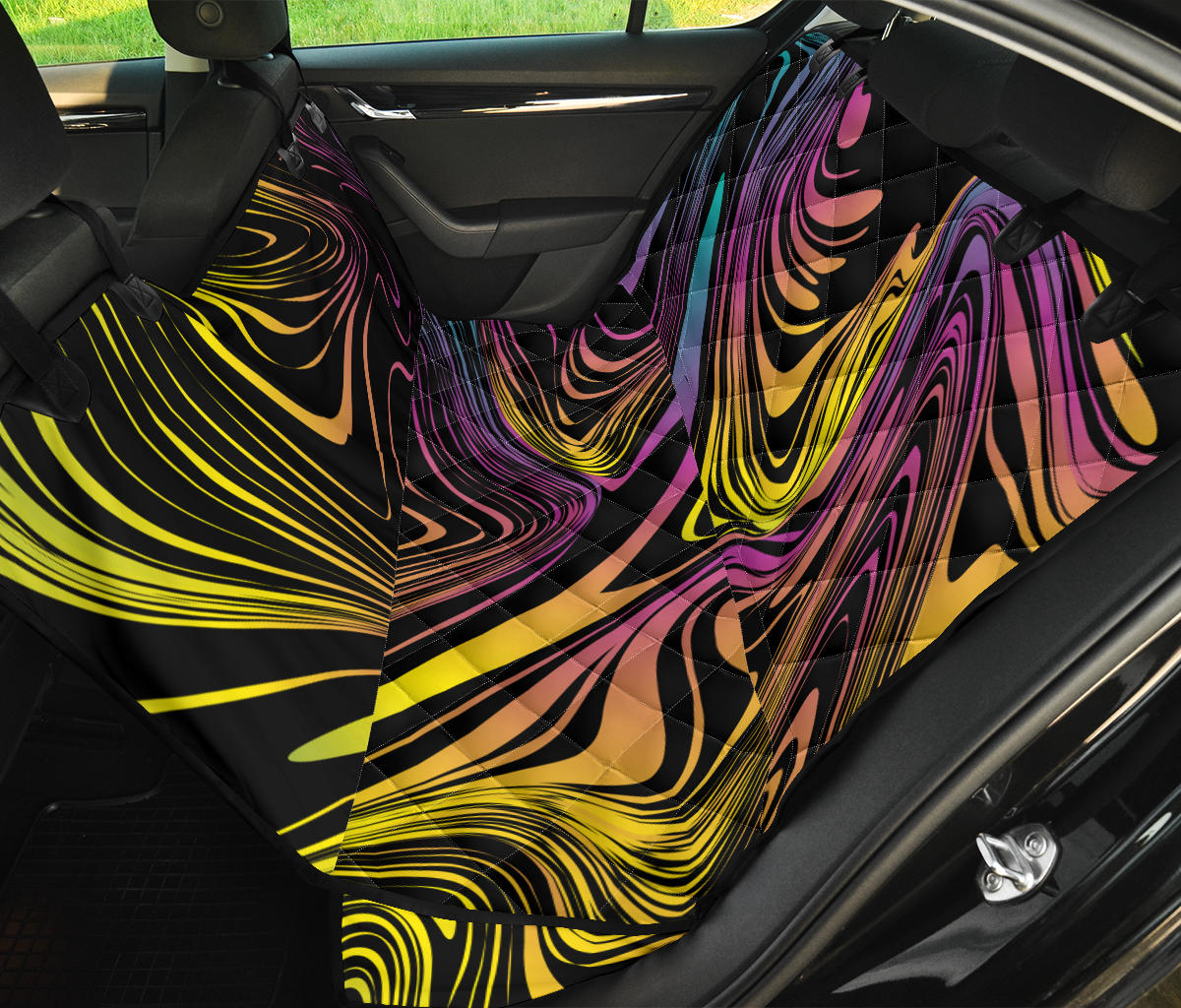 Abstract Swirls Car Back Seat Pet Cover