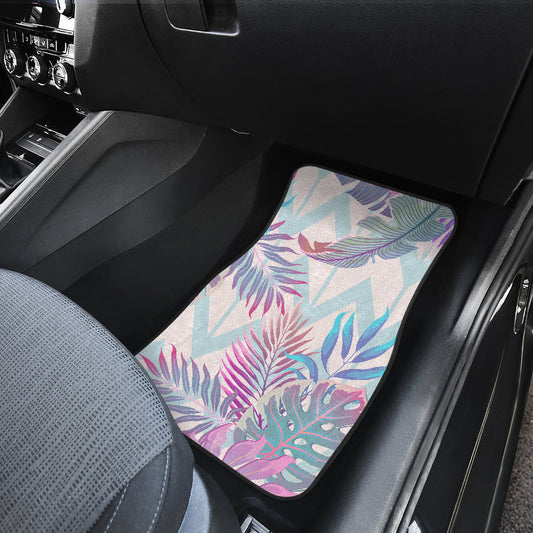 Pink Leaves Car Floor Mats