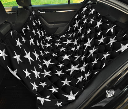 Black Stars Pattern Car Back Seat Pet Cover