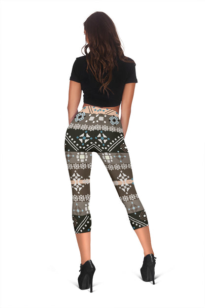 Brown Ethnic Capri Leggings