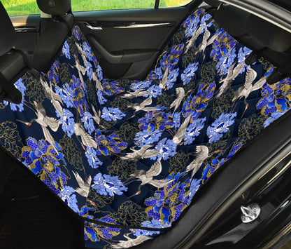 Blue Flowers Car Back Seat Pet Cover