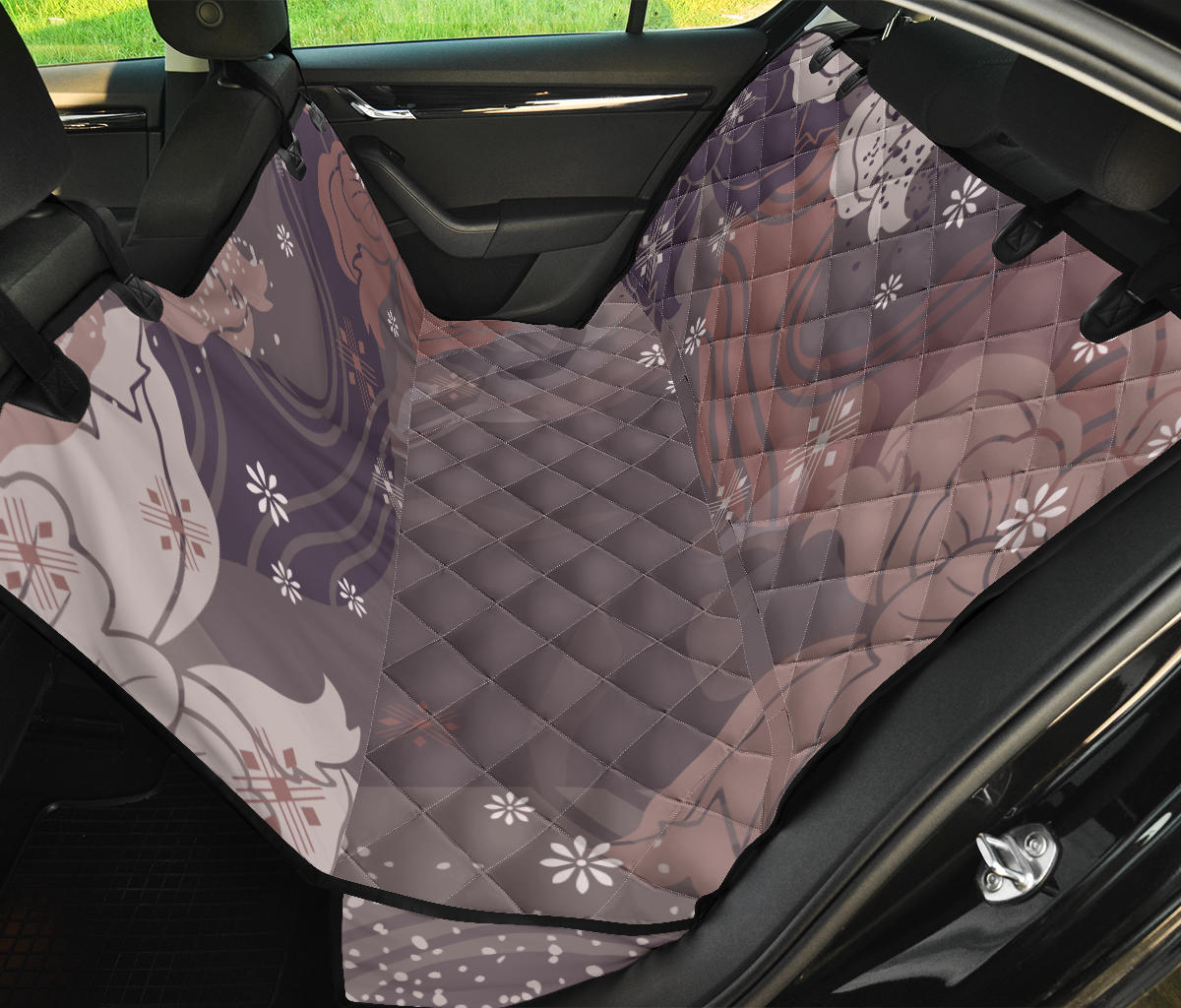 Abstract Floral Car Back Seat Pet Cover