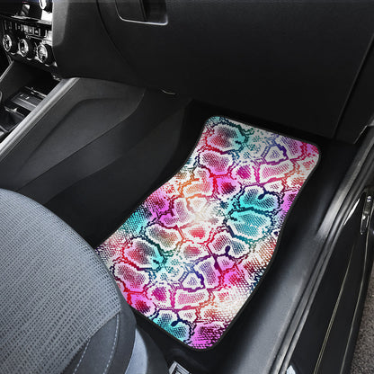 Colorful Snake Skin Print Car Floor Mats