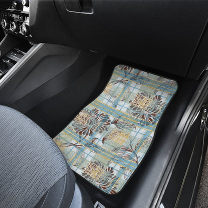 Floral Plaid Car Floor Mats