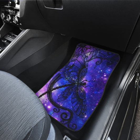 Purple Floral Dragonfly Car Floor Mats