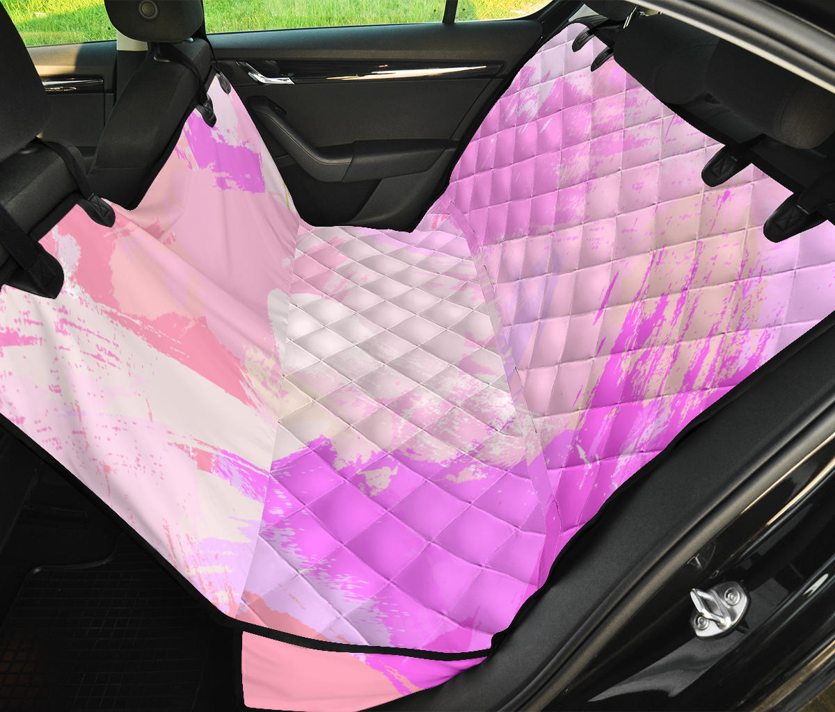 Pink Pastel Abstract Car Back Seat Pet Cover