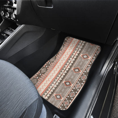 Beige Ethnic Stripes Car Floor Mats