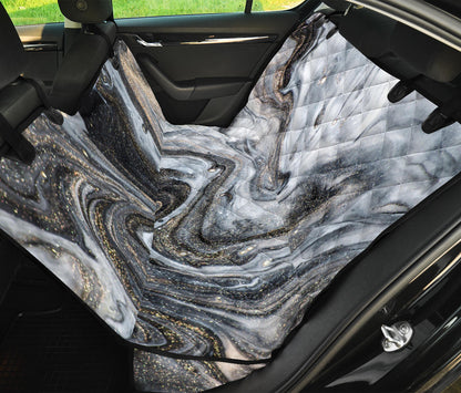 Golden Marble Print Car Backseat Pet Cover
