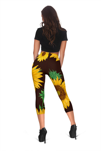 Sunflowers Capri Leggings