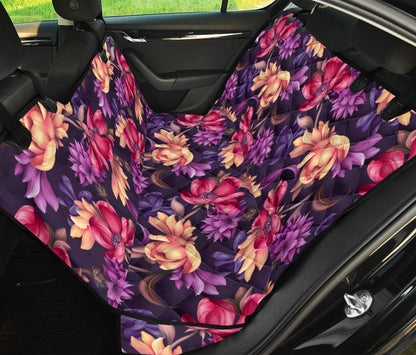 Colorful Flowers Car Back Seat Pet Cover