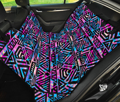 Blue Pink Abstract Tribal Car Back Seat Pet Cover