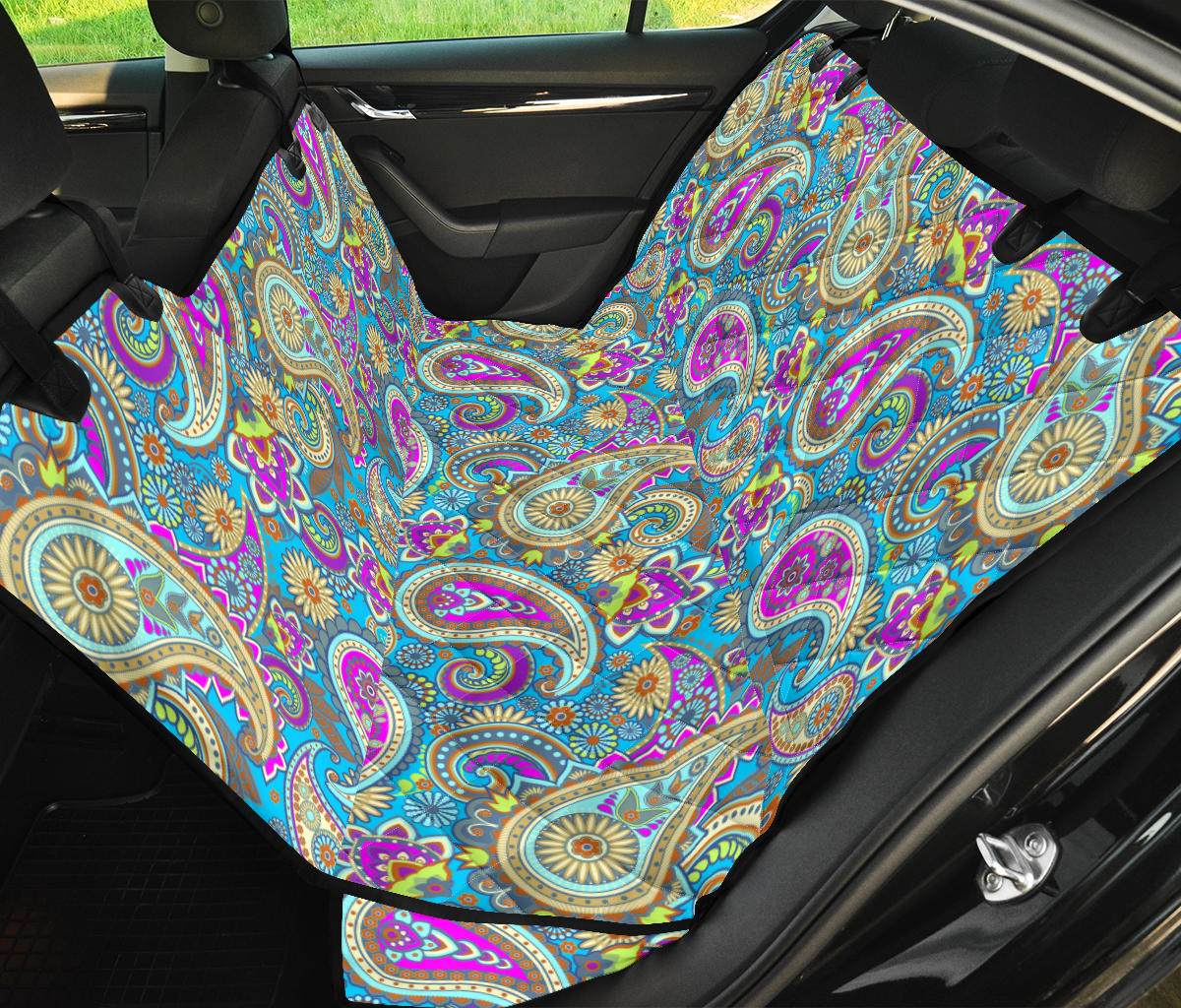 Colorful Mandalas Decor Car Back Seat Pet Cover