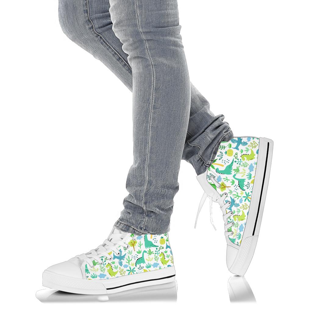 Green Kawaii Dinosour High Top Shoes – product image 4