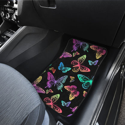Colorful Neon Butterflies Car Floor Mats