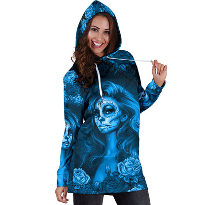Calavera Blue - Hoodie Dress
