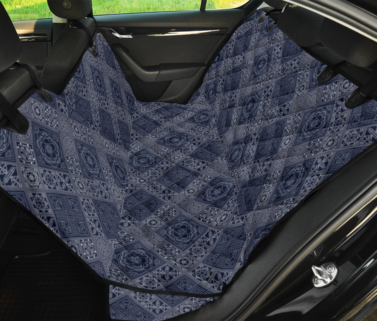 Elegant Plaid Car Back Seat Pet Cover