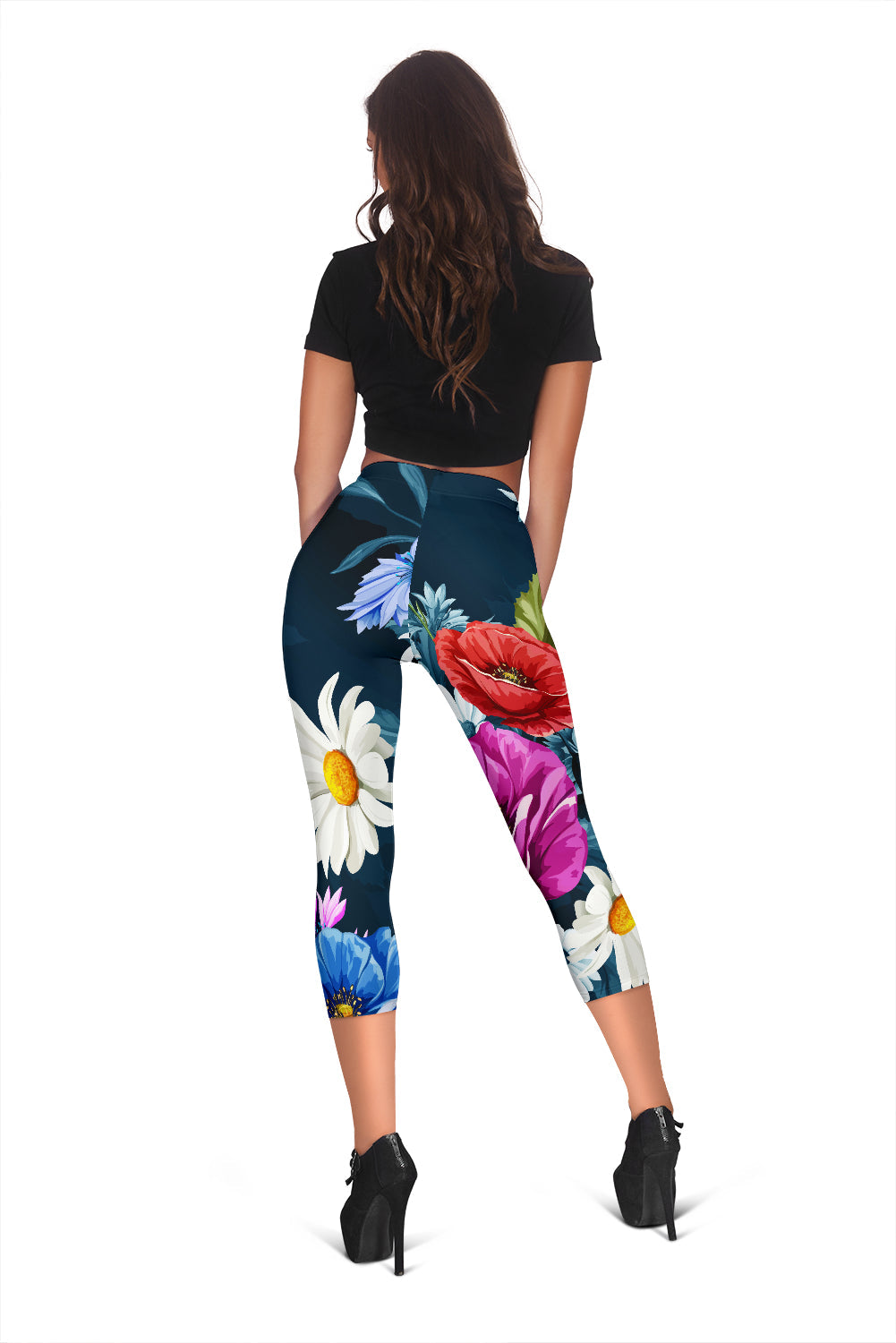 Colorful Flowers Capri Leggings